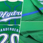 Custom Name and Number Authentic Baseball Jersey in Kelly Green White-Royal - Personalized Team Jersey Personalized Kelly