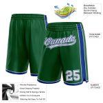 Custom Name and Number Authentic Basketball Shorts in Kelly Green and White-Royal Personalized Kelly Green White-Royal Authentic