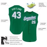 Custom Name and Number Authentic Sleeveless Baseball Jersey in Kelly Green White-Royal Personalized Kelly Green White-Royal