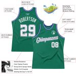 Custom Name Number Basketball Jersey - Personalized Kelly Green White-Royal Authentic Throwback Style Personalized Kelly