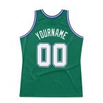 Custom Name Number Basketball Jersey - Personalized Kelly Green White-Royal Authentic Throwback Style Personalized Kelly