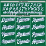 Custom Name and Number Varsity Letterman Jacket - Kelly Green White-Royal Full-Snap Bomber Personalized Kelly Green White-Royal