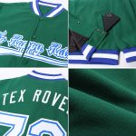 Custom Name and Number Varsity Letterman Jacket - Kelly Green White-Royal Full-Snap Bomber Personalized Kelly Green White-Royal
