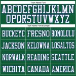 Personalized Custom Football Jersey with Name & Number in Kelly Green, White, Royal, and Gray Mesh Personalized Kelly Green