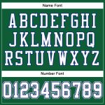 Personalized Custom Football Jersey with Name & Number in Kelly Green, White, Royal, and Gray Mesh Personalized Kelly Green