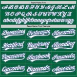 Custom Name and Number Unisex Softball Jersey in Kelly Green, White, and Royal Gray - Two-Button Design Personalized Kelly