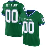 Personalized Custom Name and Number Kelly Green White-Royal Authentic Throwback Football Jersey Personalized Kelly Green