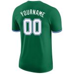 Custom Team Name and Number T-Shirt in Kelly Green, White, and Royal - Performance Tee Personalized Kelly Green White-Royal