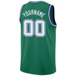 Custom Basketball Jersey with Personalized Name & Number in Kelly Green and White-Royal Round Neck Rib-Knit Design Personalized