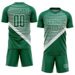 Custom Name and Number Soccer Jersey - Personalized Kelly Green with White Stripes Sublimation Uniform Personalized Kelly