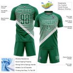 Custom Name and Number Soccer Jersey - Personalized Kelly Green with White Stripes Sublimation Uniform Personalized Kelly