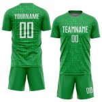 Custom Soccer Uniform Jersey with Personalized Name and Number in Kelly Green and White Personalized Kelly Green White Sublimation