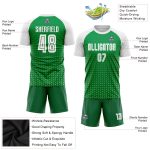 Custom Sublimation Soccer Jersey - Kelly Green and White Uniform Personalized Kelly Green White Sublimation Soccer Uniform