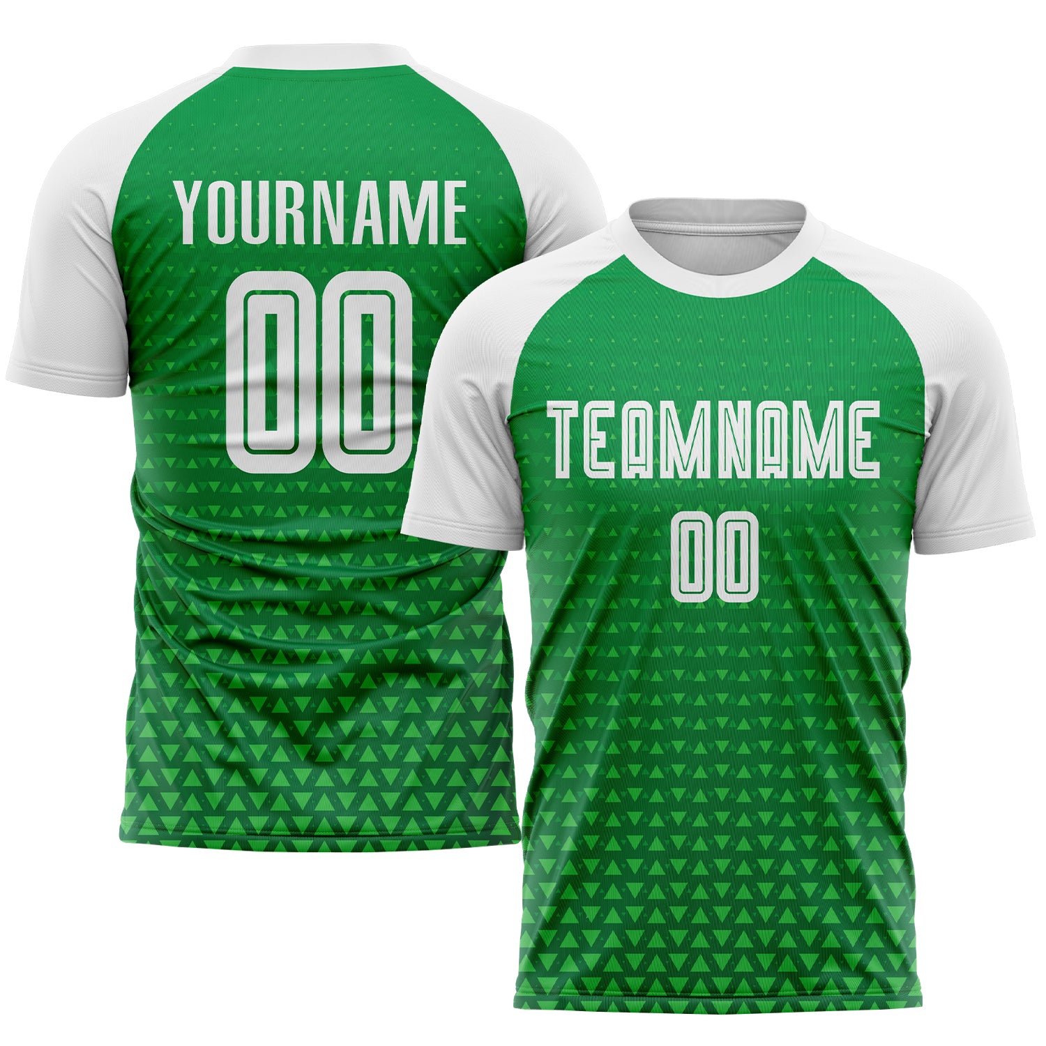 Custom Sublimation Soccer Jersey - Kelly Green and White Uniform Personalized Kelly Green White Sublimation Soccer Uniform