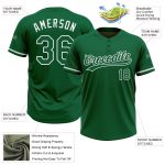 Personalized Unisex Softball Jersey in Kelly Green and White - Two-Button Design Personalized Kelly Green White Two-Button