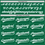 Custom Name and Number Unisex Softball Jersey - Personalized Kelly Green White Two-Button Design Personalized Kelly Green