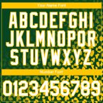 Personalized Leopard Print Baseball Jersey with 3D Pattern Design, Custom Name and Number, Kelly Green White-Yellow Personalized