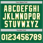 Custom Authentic Baseball Jersey with Personalized Name and Number in Kelly Green White-Yellow Personalized Kelly Green White-Yellow