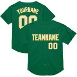 Personalized Kelly Green Authentic Baseball Jersey with White-Yellow Mesh Throwback Design Personalized Kelly Green White-Yellow