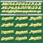 Custom Name Number Baseball Jersey - Personalized Kelly Green White-Yellow Mesh Authentic Throwback Personalized Kelly Green