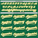 Custom Team Name Number Personalized Unisex Softball Jersey Kelly Green White Yellow Two-Button Personalized Kelly Green