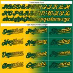 Custom Name and Number Authentic Baseball Jersey in Kelly Green Yellow-Black Gradient стиль, Team Apparel Personalized Kelly