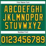 Custom Team Name Number Performance T-Shirt in Kelly Green Yellow Black - Personalized Athletic Shirt Personalized Kelly