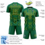 Custom Personalized Soccer Jersey with Geometric Shapes in Kelly Green and Yellow - Team Name & Number Personalized Kelly