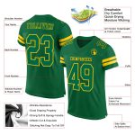 Personalized Custom Name & Number Football Jersey - Kelly Green Yellow Mesh Authentic Team Jersey Personalized Kelly Green