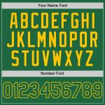 Custom Name Number Authentic Throwback Baseball Jersey Kelly Green Yellow Mesh - Personalized Team Apparel Personalized Kelly