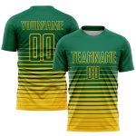 Custom Name Number Soccer Uniform Jersey Kelly Green Yellow Pinstripe Fade Fashion Team Sublimation Personalized Kelly Green