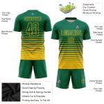 Custom Name Number Soccer Uniform Jersey Kelly Green Yellow Pinstripe Fade Fashion Team Sublimation Personalized Kelly Green