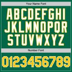 Personalized Green and Yellow-White Gradient Twinkle Star Baseball Jersey with Custom Name and Number Personalized Kelly