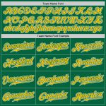 Custom Kelly Green Authentic Gradient Baseball Jersey with Yellow-White Design, Personalized Name & Number Personalized Kelly