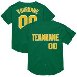 Custom Name and Number Kelly Green Yellow-White Mesh Baseball Jersey - Authentic Throwback Design Personalized Kelly Green