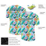 Custom Name and Number 3D Leaf Performance T-Shirt - Personalized Lakes Blue Black Design Personalized Lakes Blue Black 3D