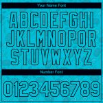 Custom Name & Number Team Performance T-Shirt - Personalized 3D Pattern Design in Lakes Blue & Black for Food & Pizza Personalized