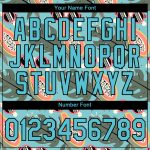 Custom Name Number Summer T-Shirt - 3D Lakes Blue Black Pattern Performance for Holidays and Team Events Personalized Lakes