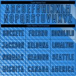 Custom Name and Number Soccer Uniform Jersey - Personalized Lakes Blue Black Geometric Shapes Design Personalized Lakes Blue