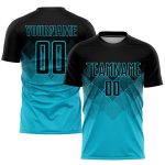 Custom Name and Number Soccer Uniform Jersey in Lakes Blue and Black Sublimation - Personalized Team Gear Personalized Lakes