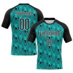 Personalized Volleyball Jersey Custom Name and Number Geometric Shape Lakes Blue Black-White Sublimation Team Uniform Personalized