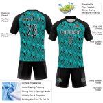 Personalized Volleyball Jersey Custom Name and Number Geometric Shape Lakes Blue Black-White Sublimation Team Uniform Personalized