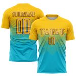 Custom Name Number Soccer Uniform Jersey - Personalized Lakes Blue Gold-Purple Sublimation Design Personalized Lakes Blue