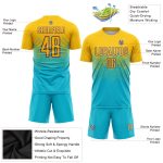 Custom Name Number Soccer Uniform Jersey - Personalized Lakes Blue Gold-Purple Sublimation Design Personalized Lakes Blue