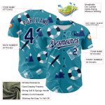 Personalized 3D Pattern Baseball Jersey - Custom Name & Number in Lakes Blue Navy-White for Holiday Travel Personalized Lakes