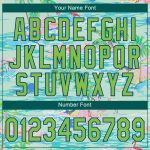 Custom Personalized Baseball Jersey with 3D Pattern, Beach, Palm Trees, and Flamingos - Lakes Blue Neon Green-Royal Design