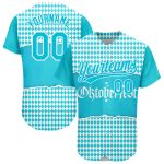 Custom Name and Number Oktoberfest 3D Pattern Baseball Jersey - Personalized Blue White Team Design Personalized Lakes Blue