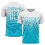 Custom Name & Number Personalized Soccer Jersey - Lakes Blue & White Sublimation Team Uniform Personalized Lakes Blue White