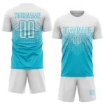Custom Name & Number Personalized Soccer Jersey - Lakes Blue & White Sublimation Team Uniform Personalized Lakes Blue White