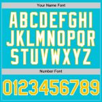 Personalized 3D Gradient Twinkle Star Baseball Jersey in Lakes Blue Yellow-White, Custom Name and Number Personalized Lakes